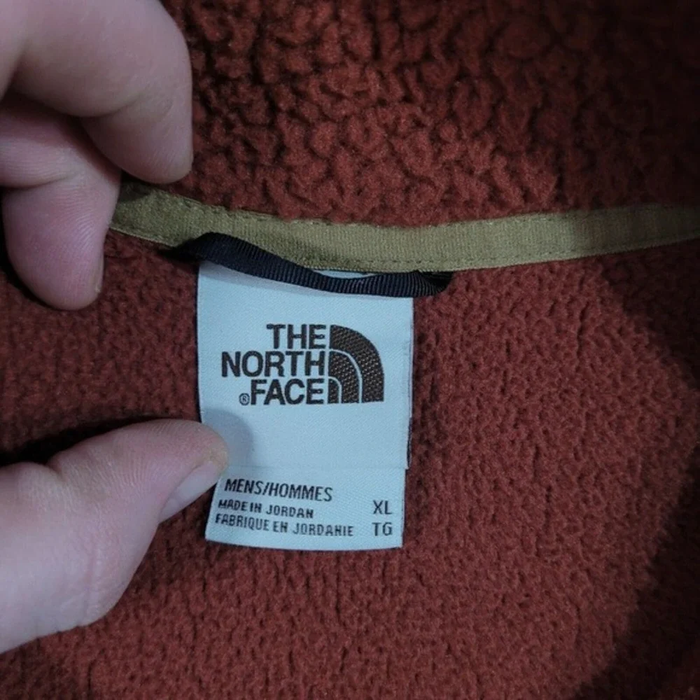 The North Face CRAGMONT Fleece Mens‎ XL 1/4 Snap Front Sherpa Rust Orange